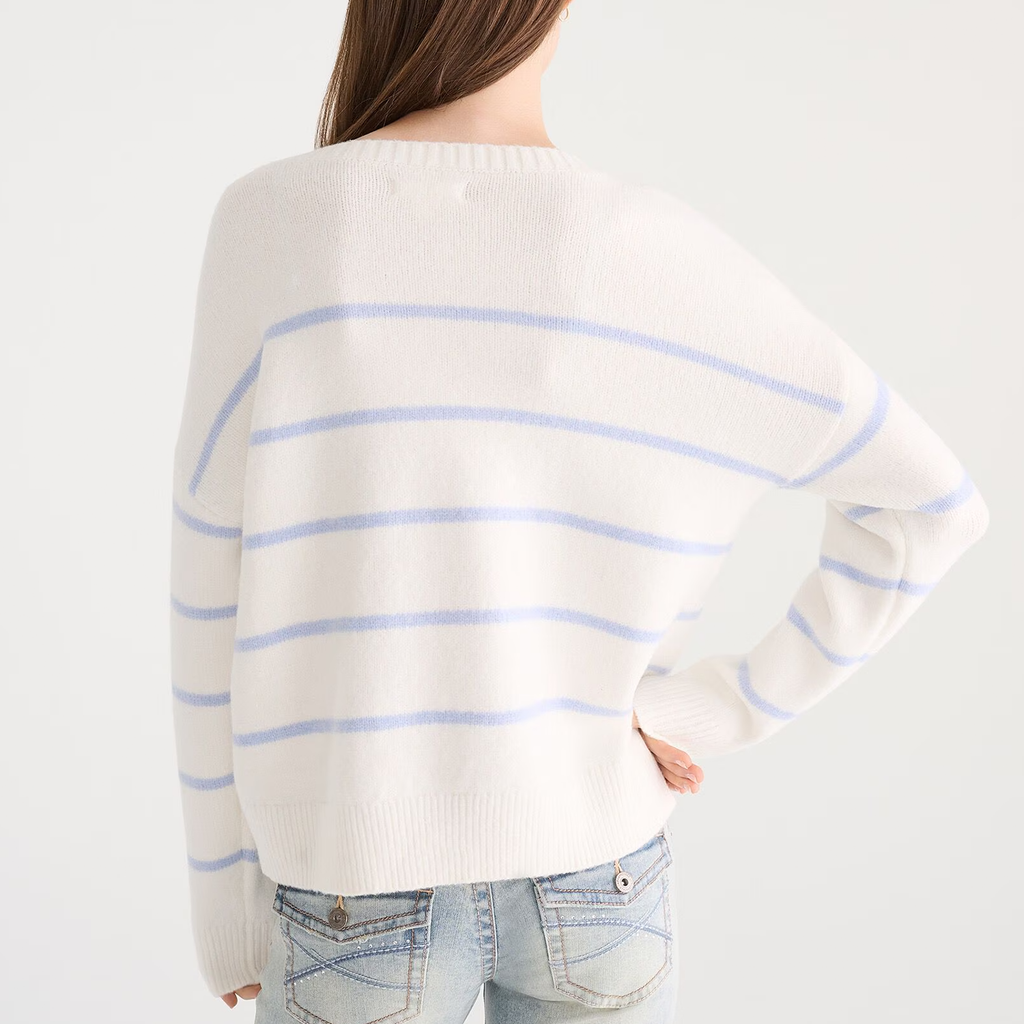 Crew Neck Thin Stripe Relaxed Knit Sweater