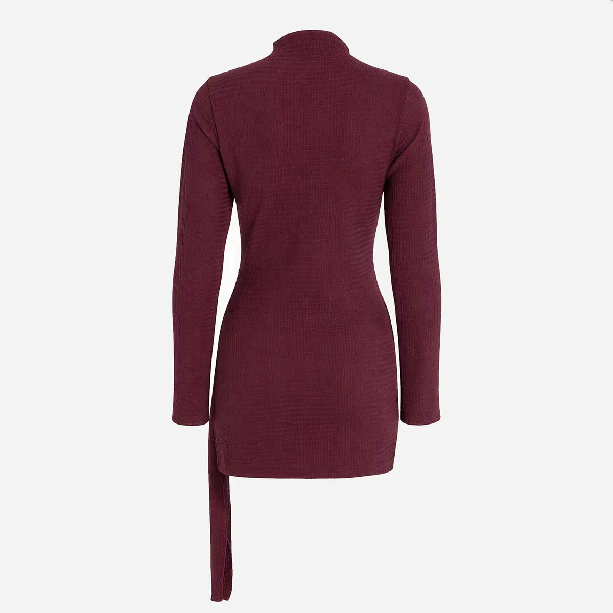 Red Turtleneck Bell Sleeve Bodycon Tunic Mini Dress
